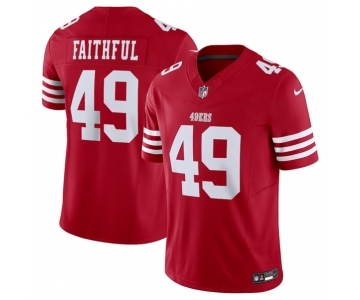 Men's San Francisco 49ers #49 Faithful Red 2023 F.U.S.E. Vapor Untouchable Limited Stitched Football Jersey