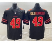 Men's San Francisco 49ers #49 Gold Blooded Black 2022 Vapor Stitched Nike Limited Jersey