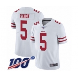 Men's San Francisco 49ers #5 Bradley Pinion White Vapor Untouchable Limited Player 100th Season Football Jersey