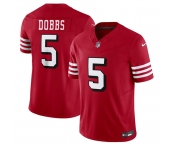 Men's San Francisco 49ers #5 Josh Dobbs New Red 2024 F.U.S.E. Vapor Untouchable Limited Football Stitched Jersey