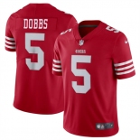 Men's San Francisco 49ers #5 Josh Dobbs Red Vapor Untouchable Limited Football Stitched Jersey