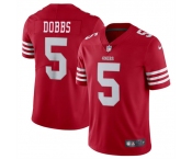 Men's San Francisco 49ers #5 Josh Dobbs Red Vapor Untouchable Limited Football Stitched Jersey