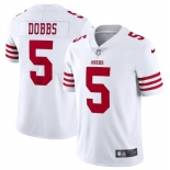 Men's San Francisco 49ers #5 Josh Dobbs White Vapor Untouchable Limited Football Stitched Jersey