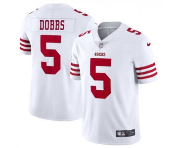 Men's San Francisco 49ers #5 Josh Dobbs White Vapor Untouchable Limited Football Stitched Jersey