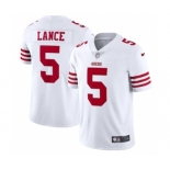 Men's San Francisco 49ers #5 Trey Lance 2022 New White Vapor Untouchable Stitched Jersey