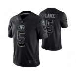 Men's San Francisco 49ers #5 Trey Lance Black Reflective Limited Stitched Football Jersey