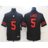 Men's San Francisco 49ers #5 Trey Lance Black Retro 2021 Vapor Untouchable Limited Player Football Jersey