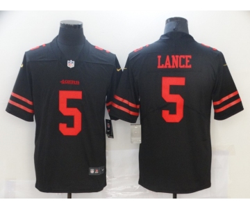 Men's San Francisco 49ers #5 Trey Lance Black Retro 2021 Vapor Untouchable Limited Player Football Jersey