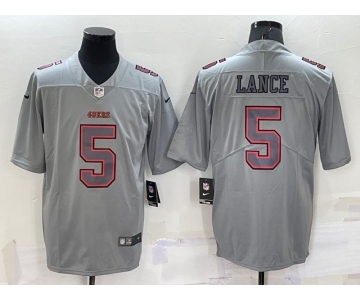 Men's San Francisco 49ers #5 Trey Lance Grey Atmosphere Fashion Vapor Untouchable Stitched Limited Jersey