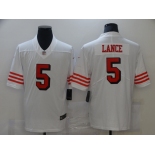 Men's San Francisco 49ers #5 Trey Lance White Retro 2021 Vapor Untouchable Limited Player Football Jersey