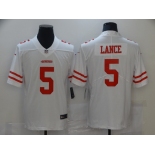 Men's San Francisco 49ers #5 Trey Lance White Team Color 2021 Vapor Untouchable Limited Player Football Jersey