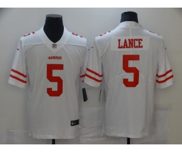 Men's San Francisco 49ers #5 Trey Lance White Team Color 2021 Vapor Untouchable Limited Player Football Jersey