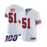 Men's San Francisco 49ers #51 Malcolm Smith Limited White Rush Vapor Untouchable 100th Season Football Jersey