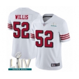 Men's San Francisco 49ers #52 Patrick Willis Limited White Rush Vapor Untouchable Super Bowl LIV Bound Football Jersey