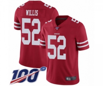 Men's San Francisco 49ers #52 Patrick Willis Red Team Color Vapor Untouchable Limited Player 100th Season Football Jersey