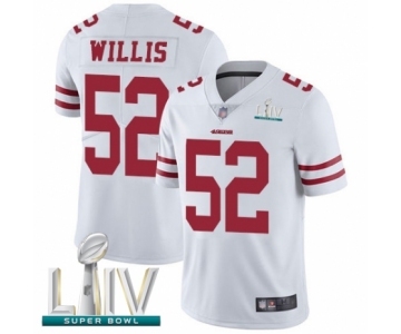 Men's San Francisco 49ers #52 Patrick Willis White Vapor Untouchable Limited Player Super Bowl LIV Bound Football Jersey