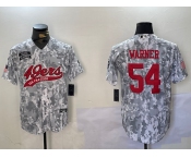 Men's San Francisco 49ers #54 Fred Warner Arctic Camo 2024 Salute to Service Stitched Baseball Jersey