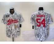 Men's San Francisco 49ers #54 Fred Warner Arctic Camo 2024 Salute to Service Stitched Baseball Jerseys