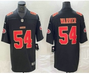 Men's San Francisco 49ers #54 Fred Warner Black Red Fashion Vapor Limited Stitched Jersey