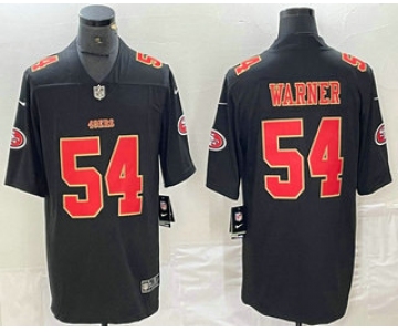 Men's San Francisco 49ers #54 Fred Warner Black Red Fashion Vapor Limited Stitched Jersey