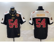 Men's San Francisco 49ers #54 Fred Warner Black White FUSE With Patch Limited Stitched Jersey