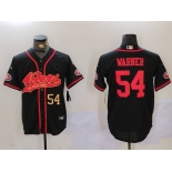 Men's San Francisco 49ers #54 Fred Warner Black With Patch Cool Base Stitched Baseball Jerseys