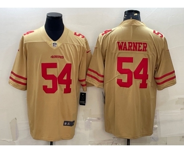 Men's San Francisco 49ers #54 Fred Warner Gold NEW 2022 Inverted Legend Stitched NFL Nike Limited Jersey