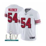 Men's San Francisco 49ers #54 Fred Warner Limited White Rush Vapor Untouchable Super Bowl LIV Bound Football Jersey