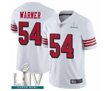 Men's San Francisco 49ers #54 Fred Warner Limited White Rush Vapor Untouchable Super Bowl LIV Bound Football Jersey