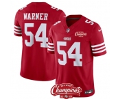 Men's San Francisco 49ers #54 Fred Warner Red 2023 F.U.S.E. NFC West Champions Patch Football Stitched Jersey