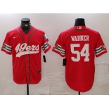 Men's San Francisco 49ers #54 Fred Warner Red Mexico Cool Base Stitched Baseball Jersey