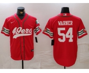 Men's San Francisco 49ers #54 Fred Warner Red Mexico Cool Base Stitched Baseball Jersey