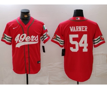 Men's San Francisco 49ers #54 Fred Warner Red Mexico Cool Base Stitched Baseball Jersey