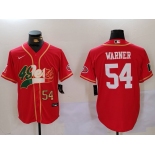 Men's San Francisco 49ers #54 Fred Warner Red With Patch Cool Base Stitched Baseball Jerseys