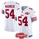 Men's San Francisco 49ers #54 Fred Warner White 2023 F.U.S.E. NFC West Champions Patch Football Stitched Jersey