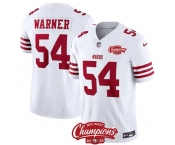 Men's San Francisco 49ers #54 Fred Warner White 2023 F.U.S.E. NFC West Champions Patch Football Stitched Jersey