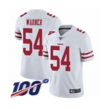 Men's San Francisco 49ers #54 Fred Warner White Vapor Untouchable Limited Player 100th Season Football Jersey