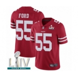 Men's San Francisco 49ers #55 Dee Ford Red Team Color Vapor Untouchable Limited Player Super Bowl LIV Bound Football Jersey