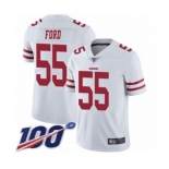 Men's San Francisco 49ers #55 Dee Ford White Vapor Untouchable Limited Player 100th Season Football Jersey