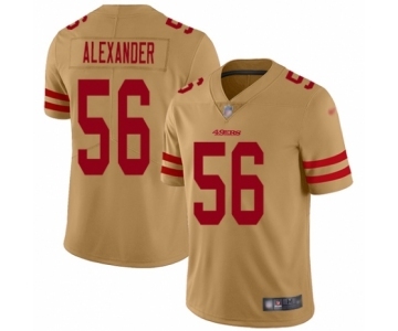 Men's San Francisco 49ers #56 Kwon Alexander Limited Gold Inverted Legend Football Jersey