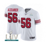 Men's San Francisco 49ers #56 Kwon Alexander Limited White Rush Vapor Untouchable Super Bowl LIV Bound Football Jersey