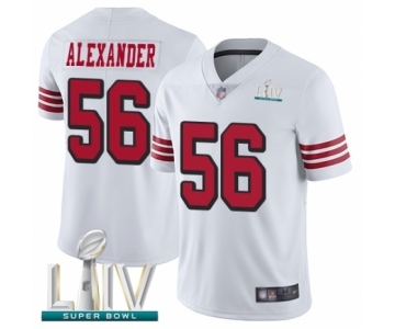 Men's San Francisco 49ers #56 Kwon Alexander Limited White Rush Vapor Untouchable Super Bowl LIV Bound Football Jersey