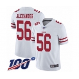 Men's San Francisco 49ers #56 Kwon Alexander White Vapor Untouchable Limited Player 100th Season Football Jersey