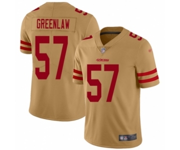 Men's San Francisco 49ers #57 Dre Greenlaw Limited Gold Inverted Legend Football Jersey