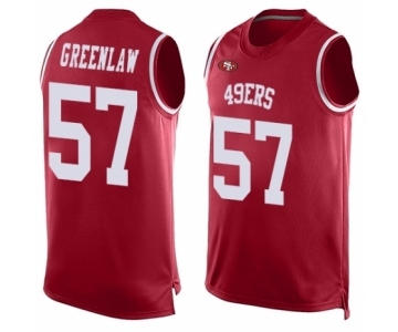 Men's San Francisco 49ers #57 Dre Greenlaw Limited Red Player Name & Number Tank Top Football Jersey