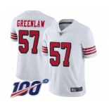 Men's San Francisco 49ers #57 Dre Greenlaw Limited White Rush Vapor Untouchable 100th Season Football Jersey