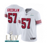 Men's San Francisco 49ers #57 Dre Greenlaw Limited White Rush Vapor Untouchable Super Bowl LIV Bound Football Jersey