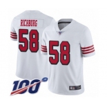 Men's San Francisco 49ers #58 Weston Richburg Limited White Rush Vapor Untouchable 100th Season Football Jersey