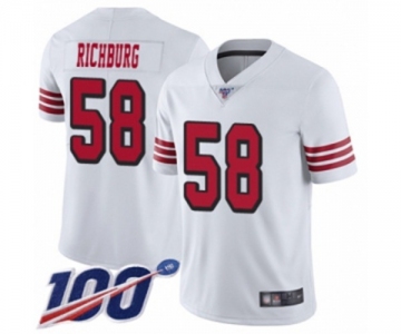 Men's San Francisco 49ers #58 Weston Richburg Limited White Rush Vapor Untouchable 100th Season Football Jersey