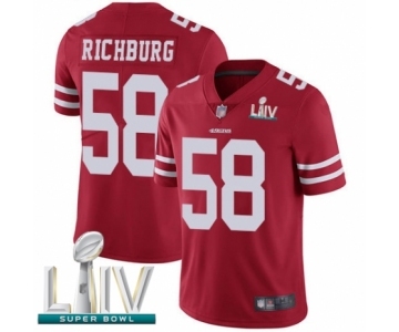 Men's San Francisco 49ers #58 Weston Richburg Red Team Color Vapor Untouchable Limited Player Super Bowl LIV Bound Football Jersey